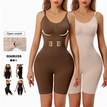Large size seamless body-shaping jumpsuit